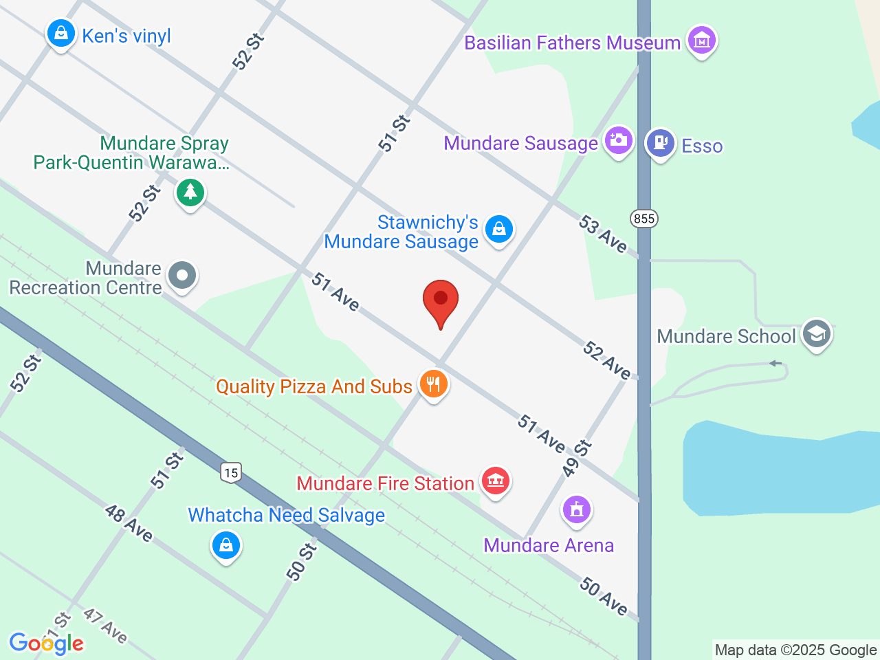 Street map for GoodVibes Cannabis, 1-5112 50 Street, Mundare AB