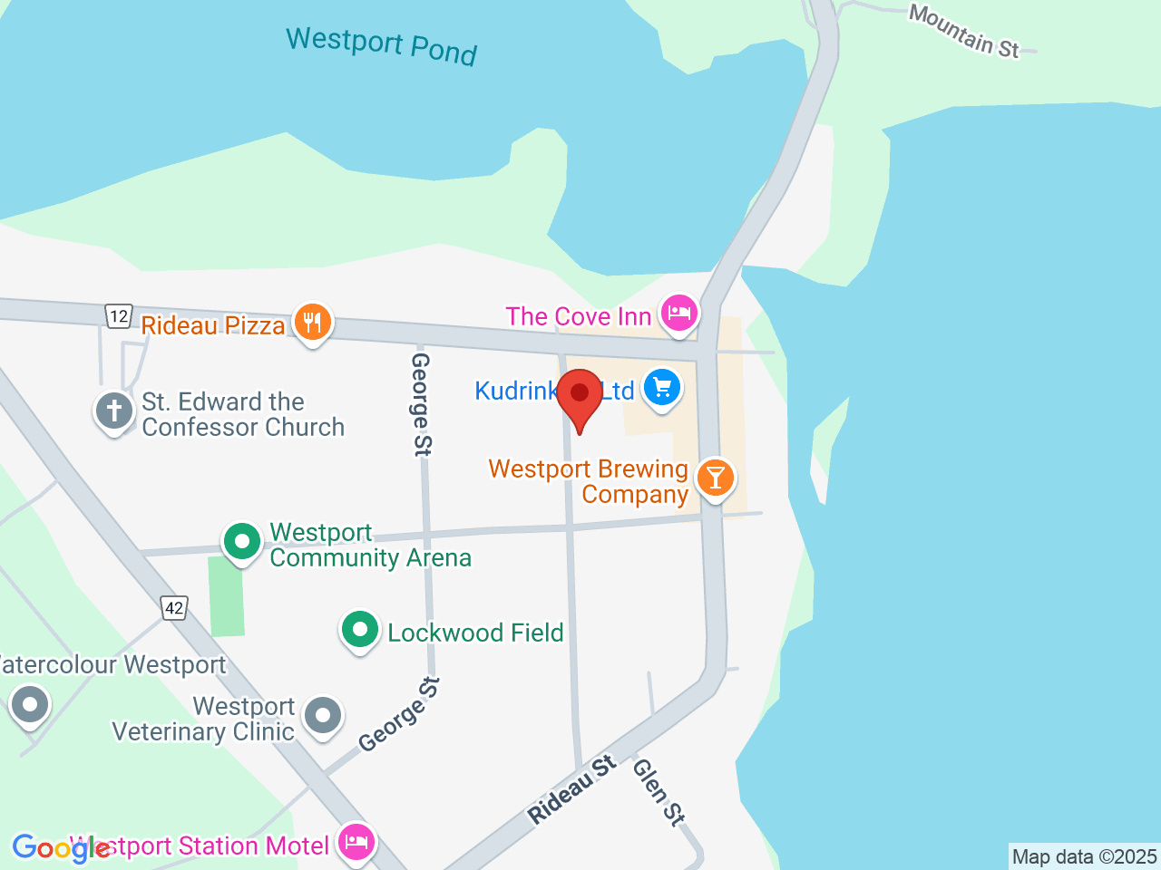 Street map for Olympia Cannabis, 17 Church St, Westport ON