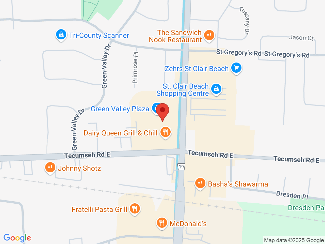 Street map for On The Cannabis Side, 13300 Tecumseh Rd E, Tecumseh ON