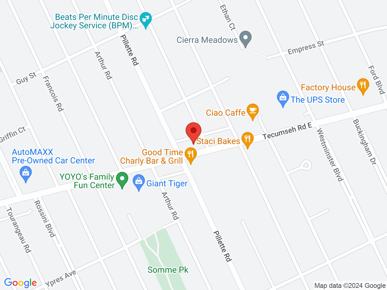 Street map for On The Cannabis Side, 4756 Tecumseh Rd E, Windsor ON