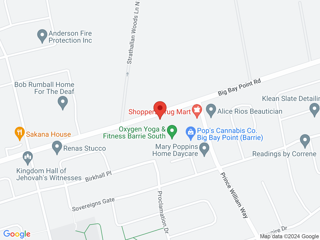 Street map for Pop's Cannabis Co., 829 Big Bay Point Rd, Barrie ON