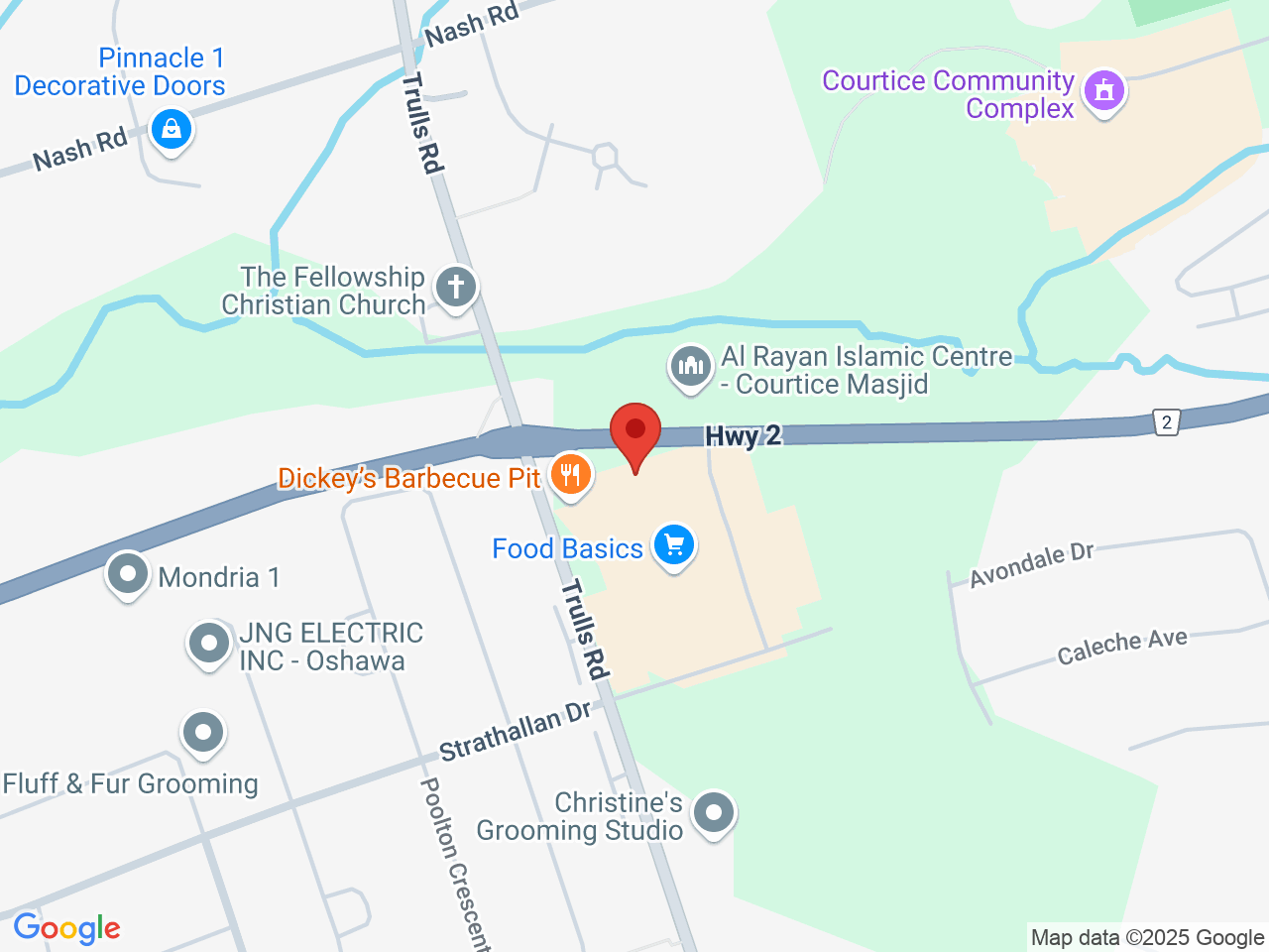 Street map for Pop's Cannabis Co., 1635 Hwy 2 Unit #102, Courtice ON