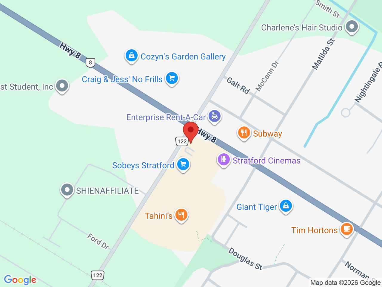 Street map for Pop's Cannabis Co., 581 Huron St, Stratford ON