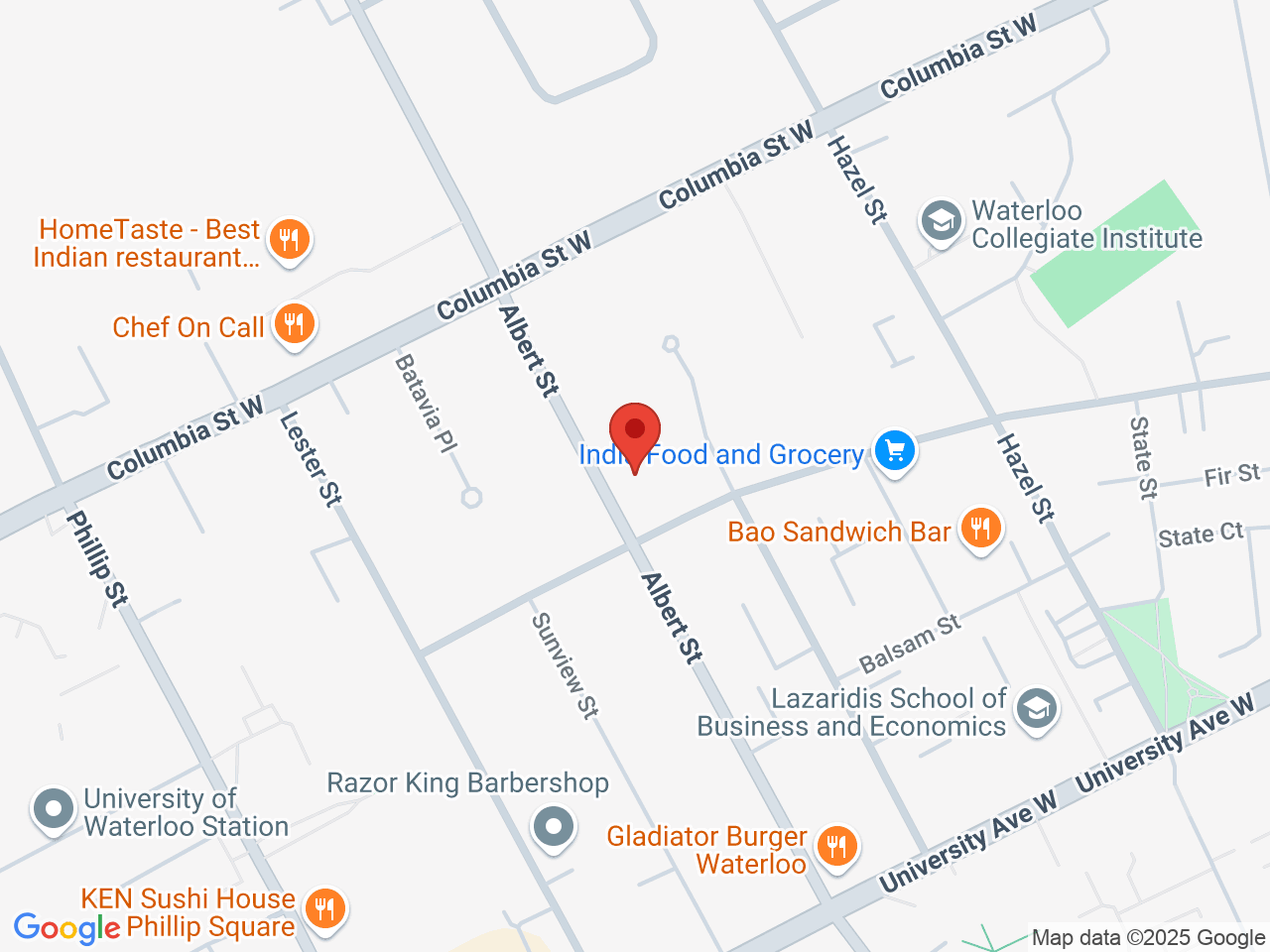 Street map for Phoenix Cannabis, 288 Albert St, Unit 101, Waterloo ON