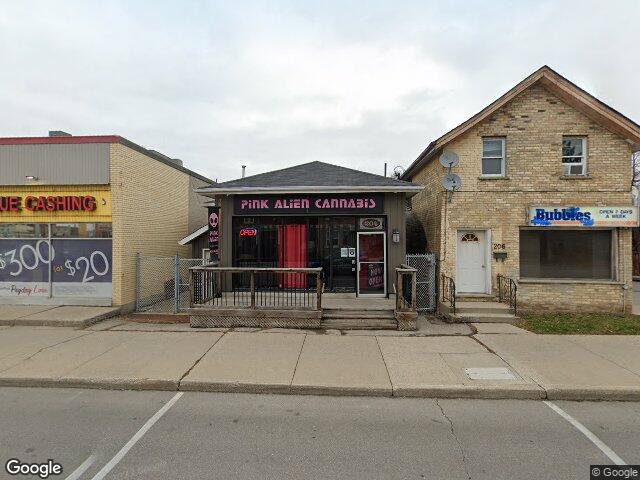 Street view for Pink Alien Cannabis, 204 Dalhousie St, Brantford ON