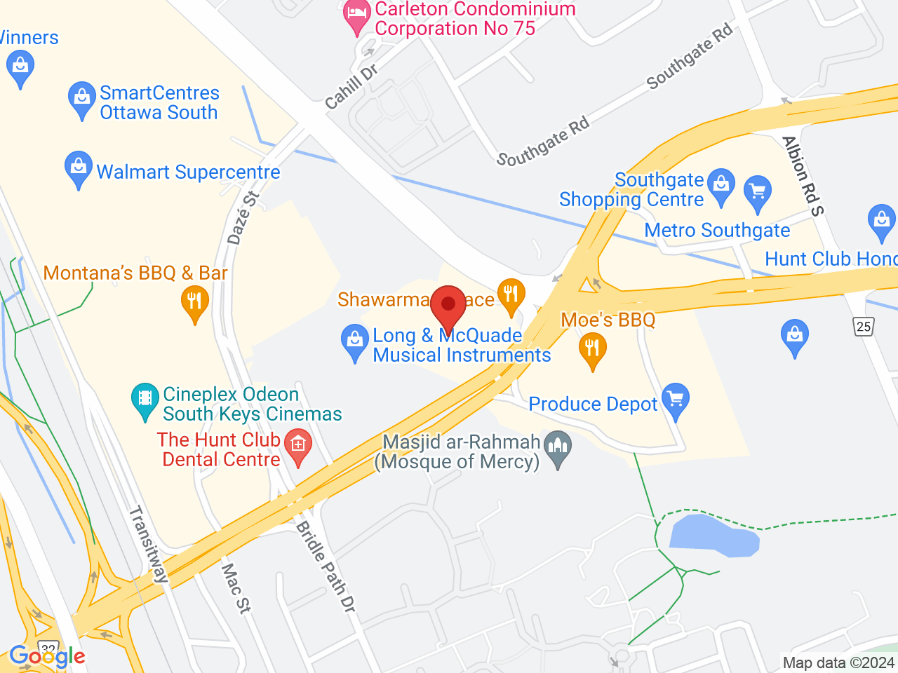 Street map for Purple Meadow Cannabis, 2430 Bank St, Ottawa ON