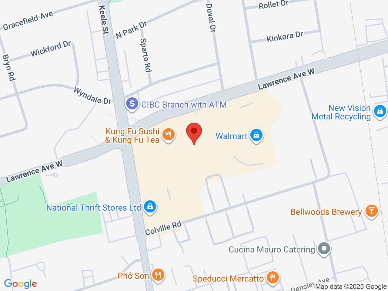 Street map for Purple Moose Cannabis, 1383 Lawrence Ave W, North York ON