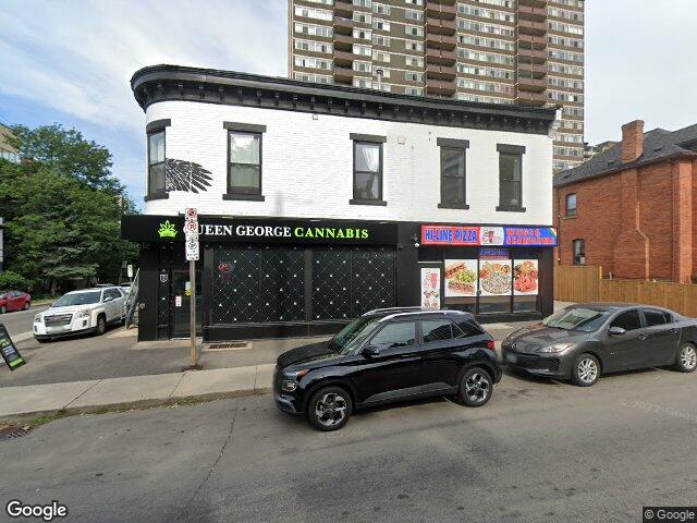 Street view for Queen George Cannabis, 140 Caroline St S, Hamilton ON