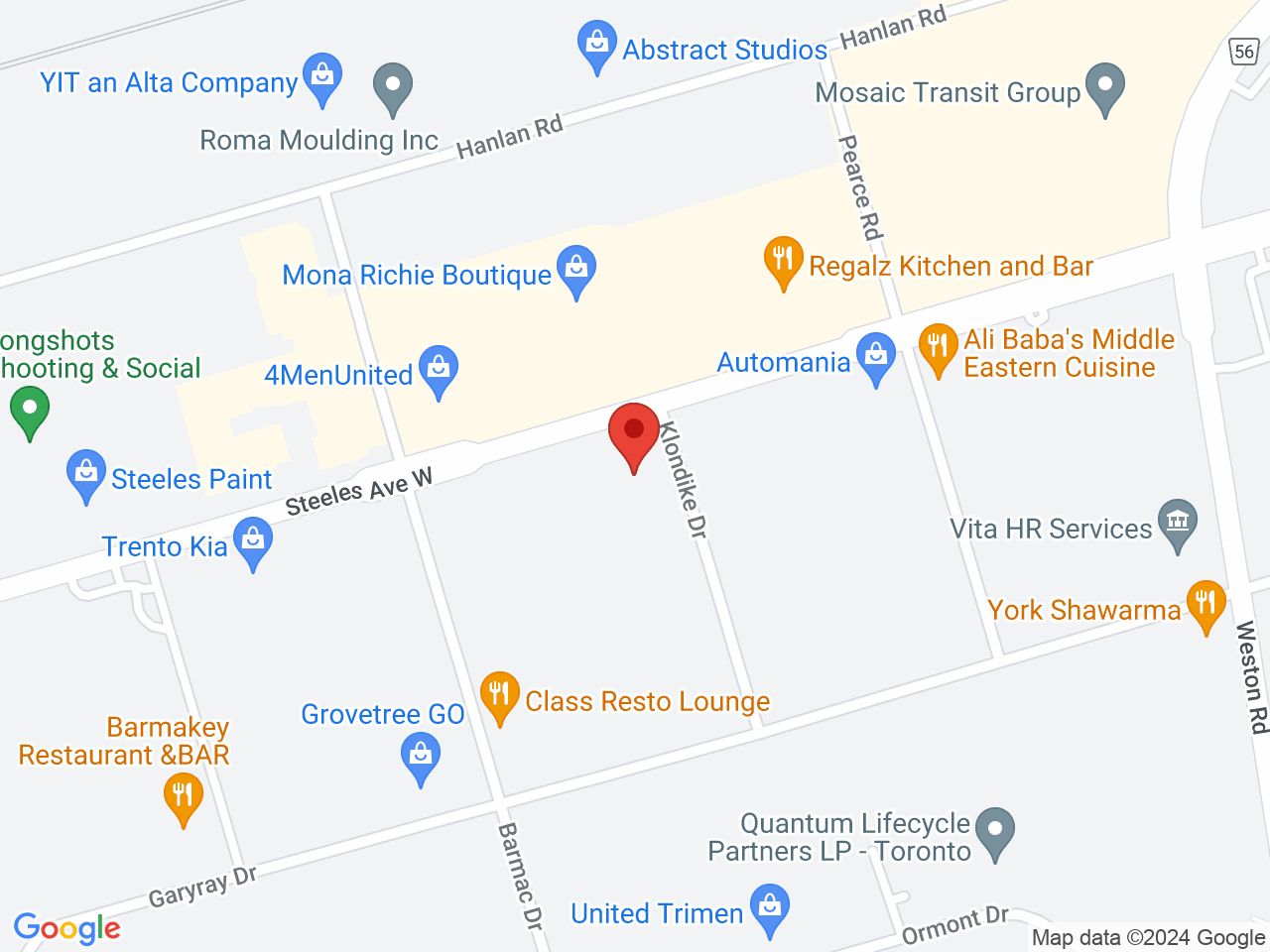 Street map for Red Star Cannabis Co, 5235 Steeles Ave W Unit 4, North York ON