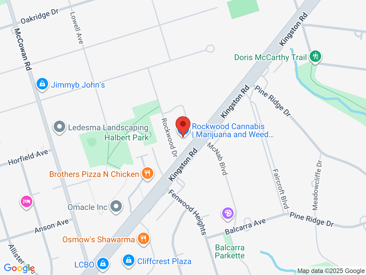 Street map for Rockwood Cannabis Scarborough Cannabis Dispensary - Kingston Rd, 3148 Kingston Rd, Scarborough ON
