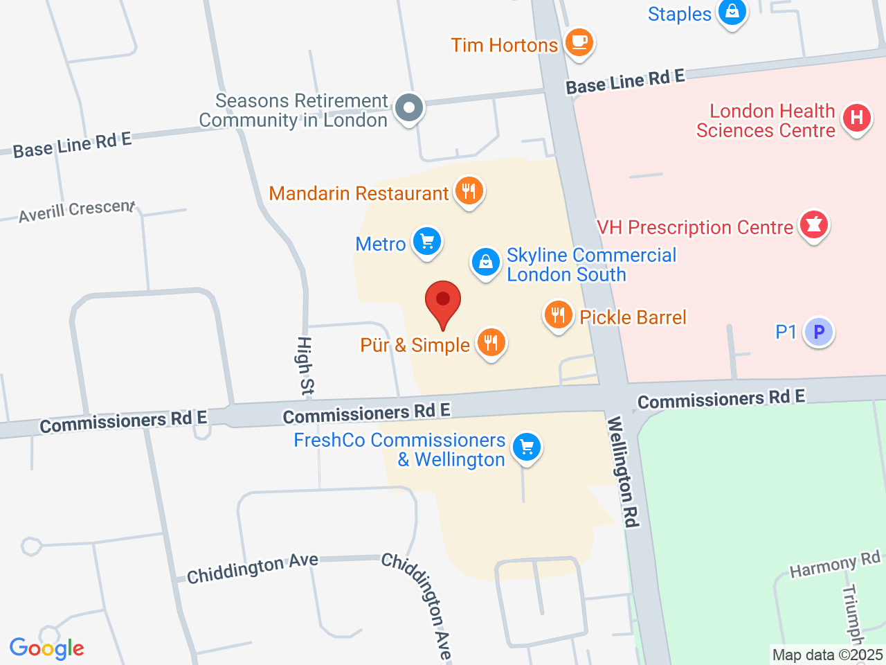 Street map for Sessions Cannabis, 395 Wellington Rd, London ON