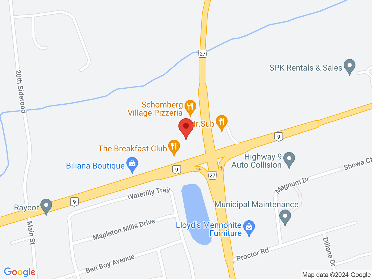 Street map for ShinyBud Cannabis Co., 6048 Highway 9, Schomberg ON