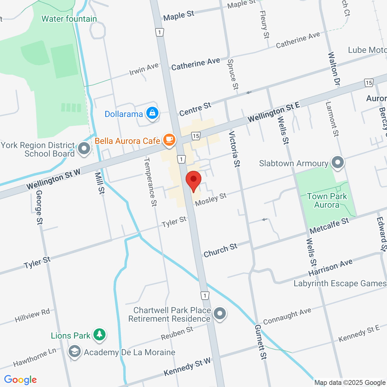 Street map for Red Star Cannabis Co, 15191 Yonge St, Aurora ON