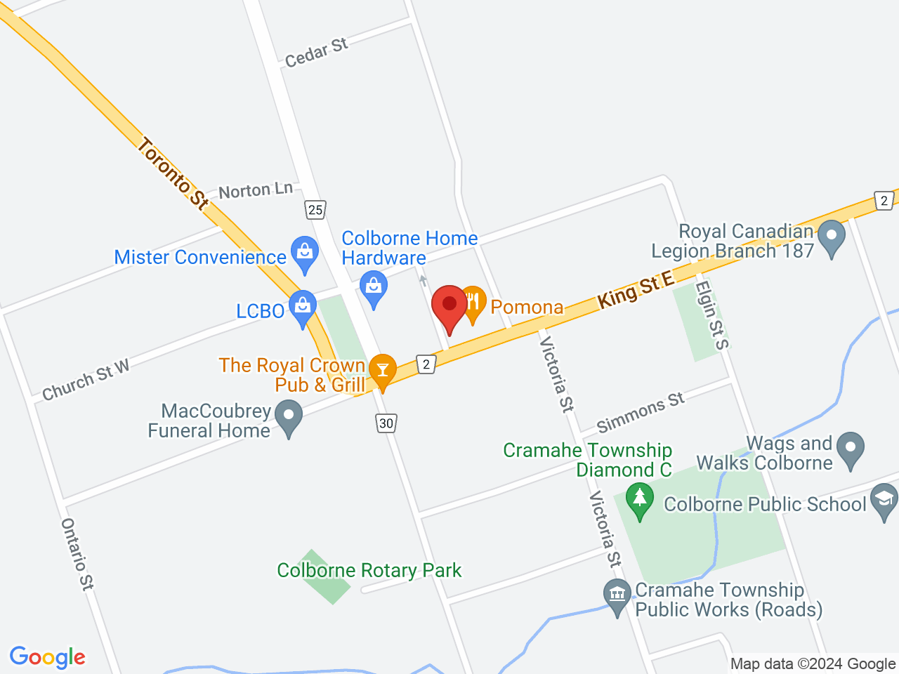 Street map for Speakeasy Cannabis, 33 King St E, Colborne ON