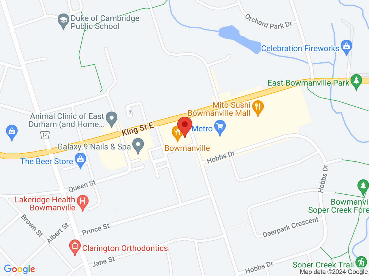 Street map for Spot420 The Cannabis Store, 237 King St E, Bowmanville ON