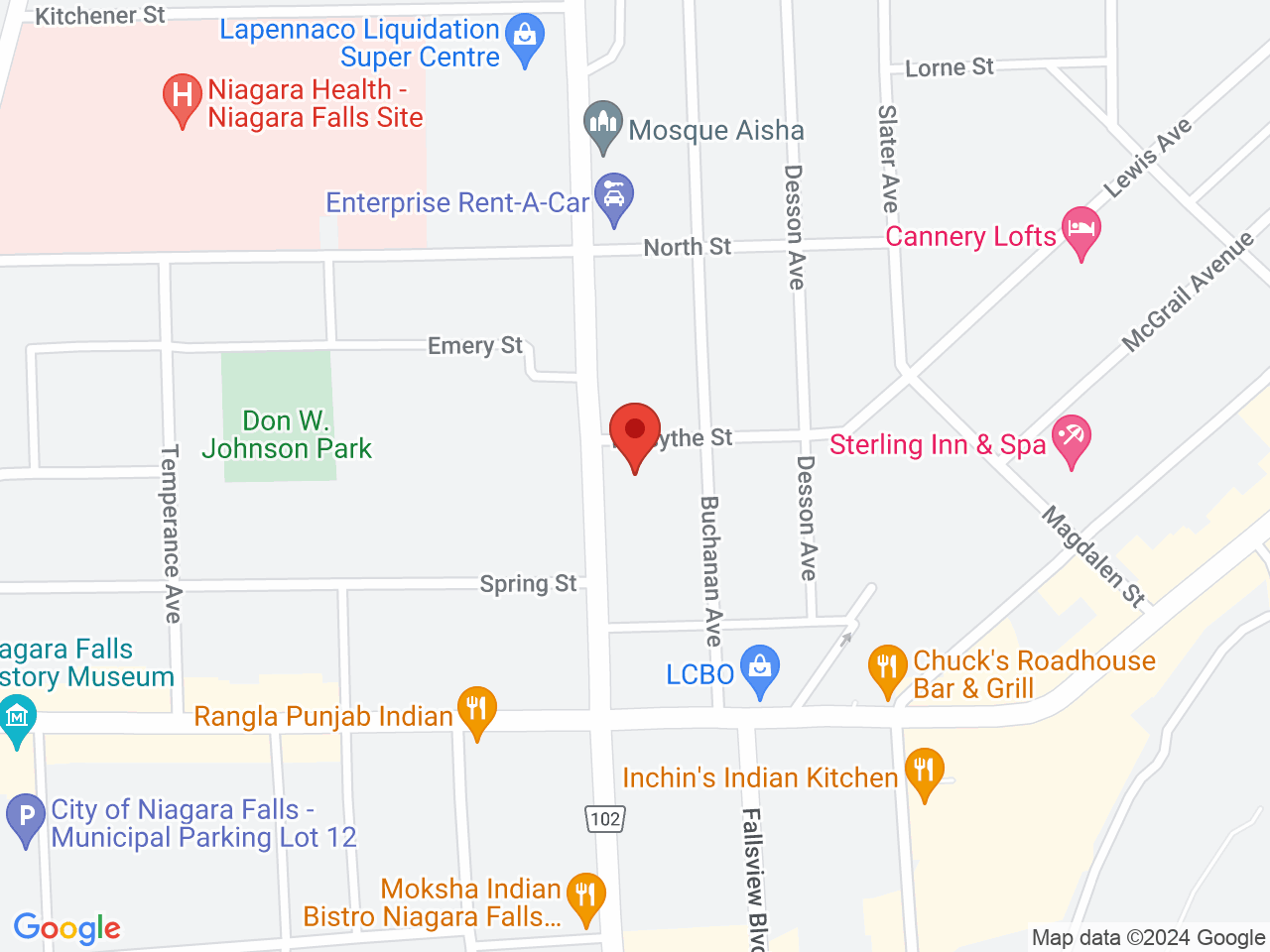 Street map for Stok'd Cannabis, 5736 Stanley Ave, Niagara Falls ON
