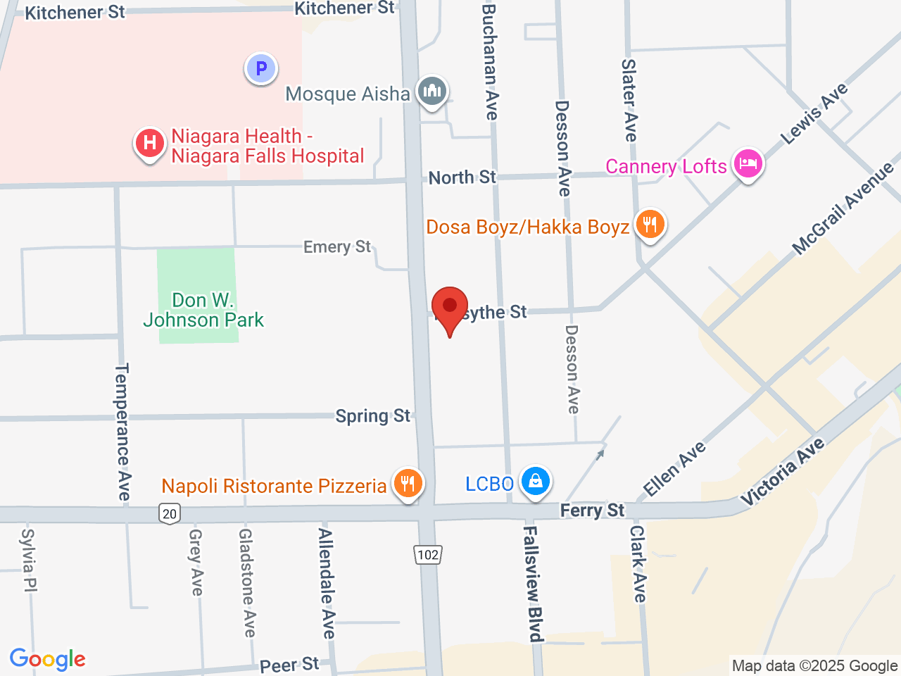 Street map for Stok'd Cannabis, 5736 Stanley Ave, Niagara Falls ON