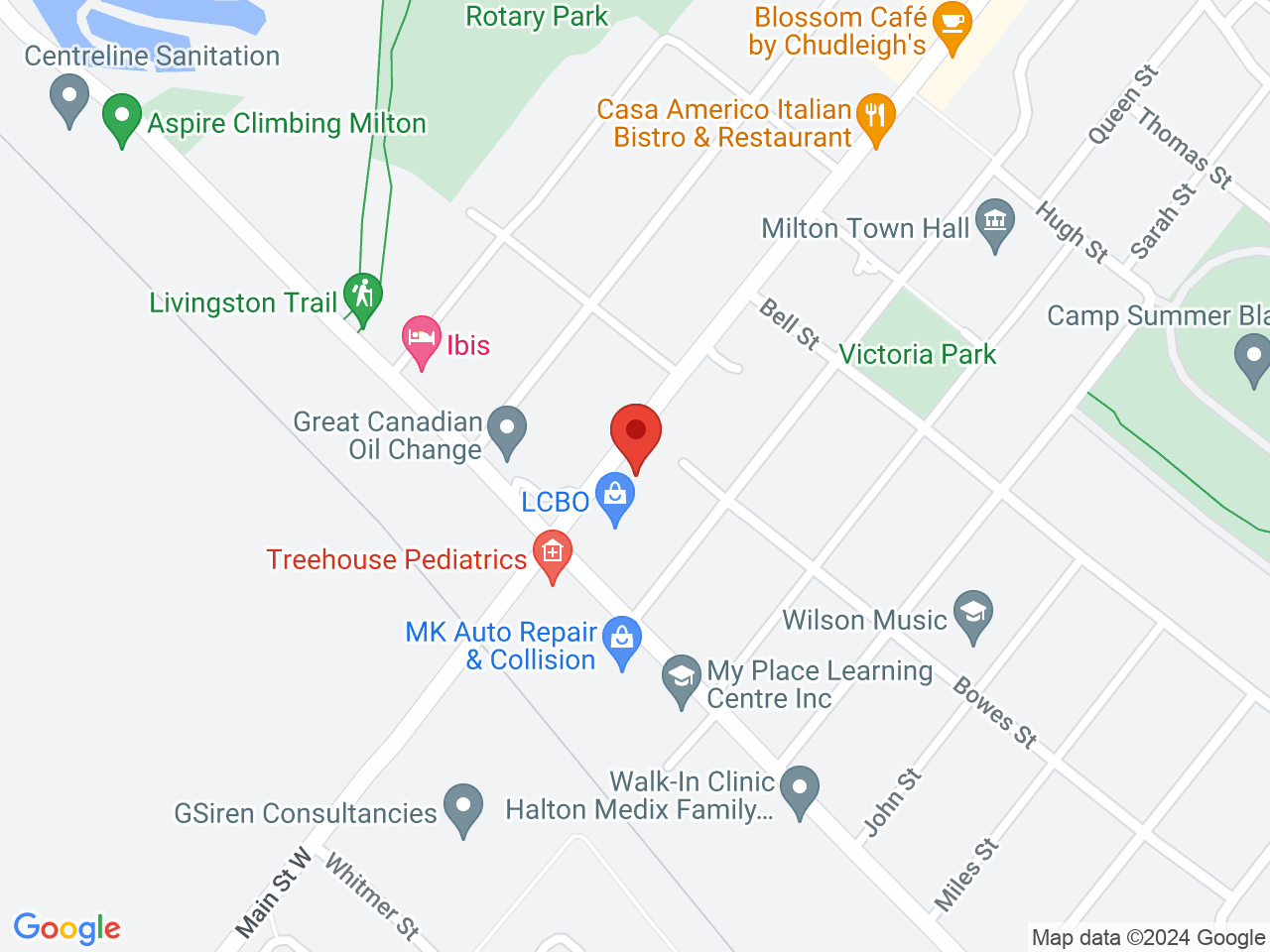 Street map for Taste Buds Cannabis, 26 Main St E, Milton ON