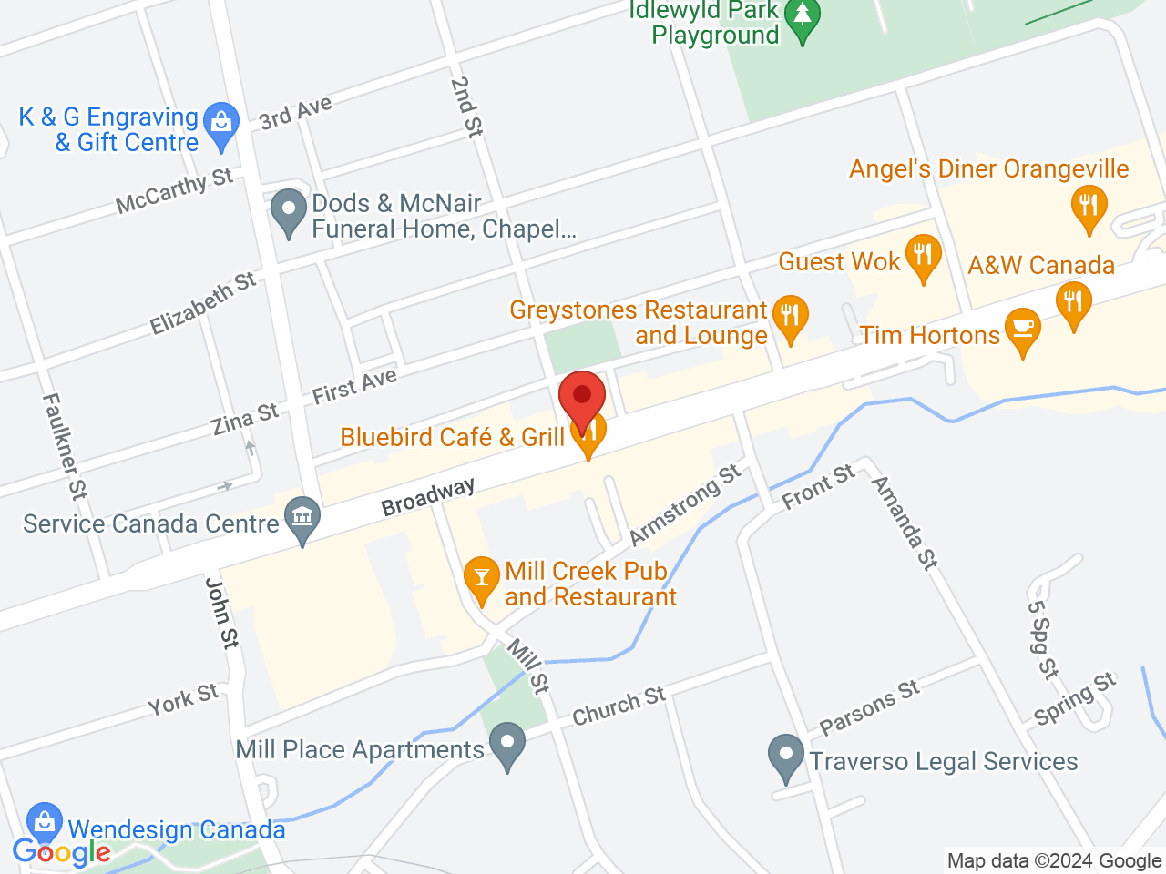 Street map for The Green Cloud Cannabis, 281 Broadway Unit 3, Orangeville ON