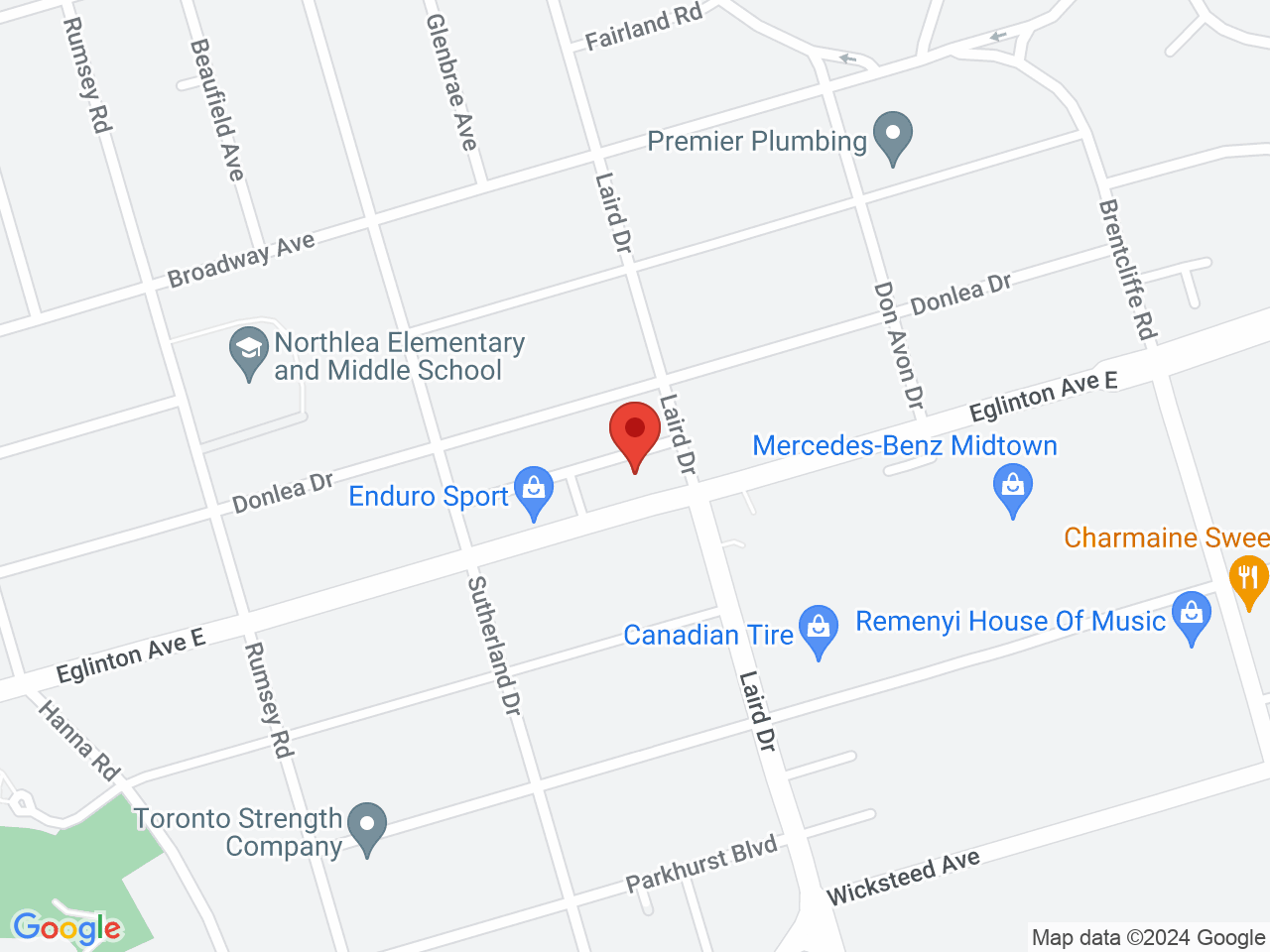 Street map for The Happy Spliff Leaside, 856 Eglinton Ave E, Toronto ON