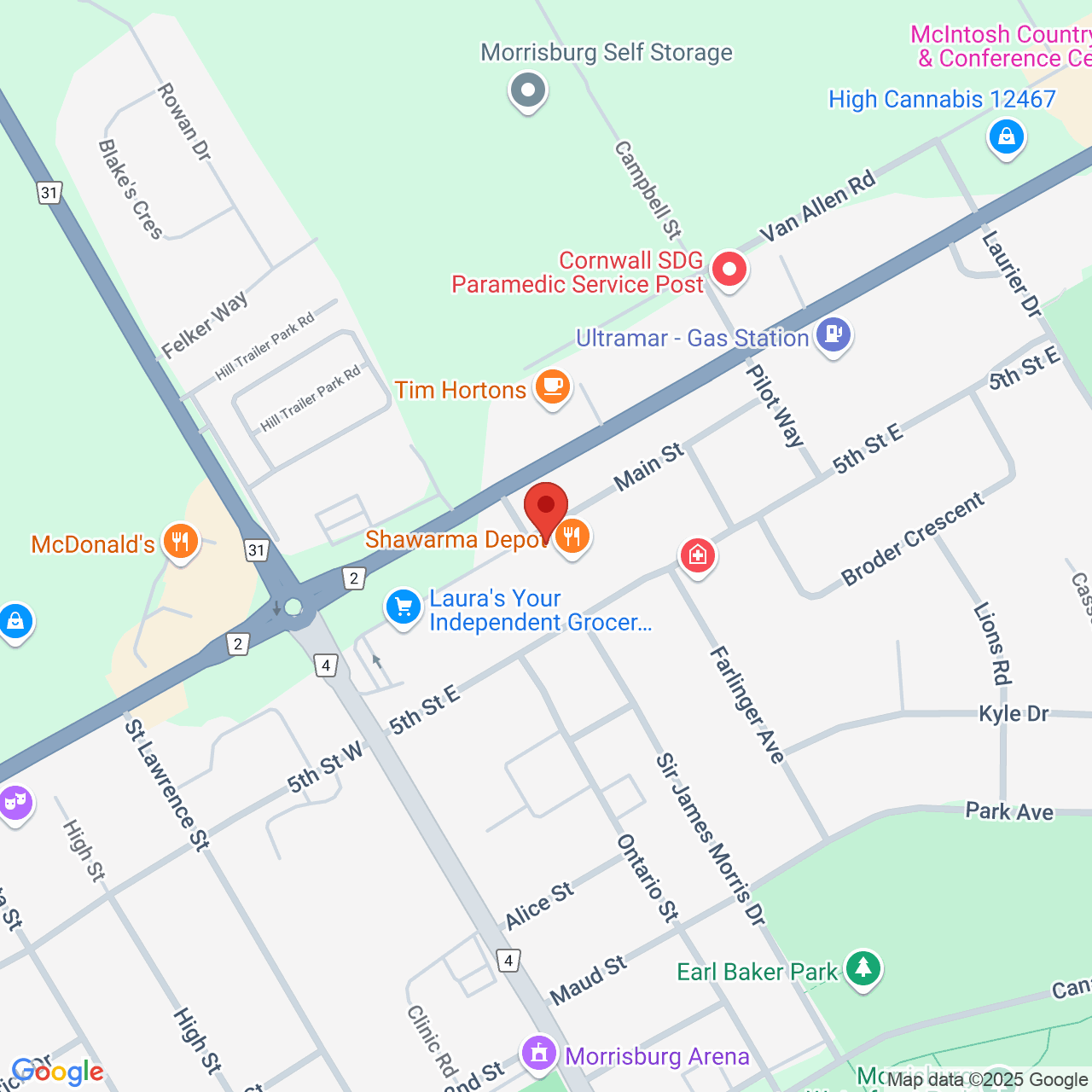 Street map for The Oz Store, 89 Main St, Morrisburg ON