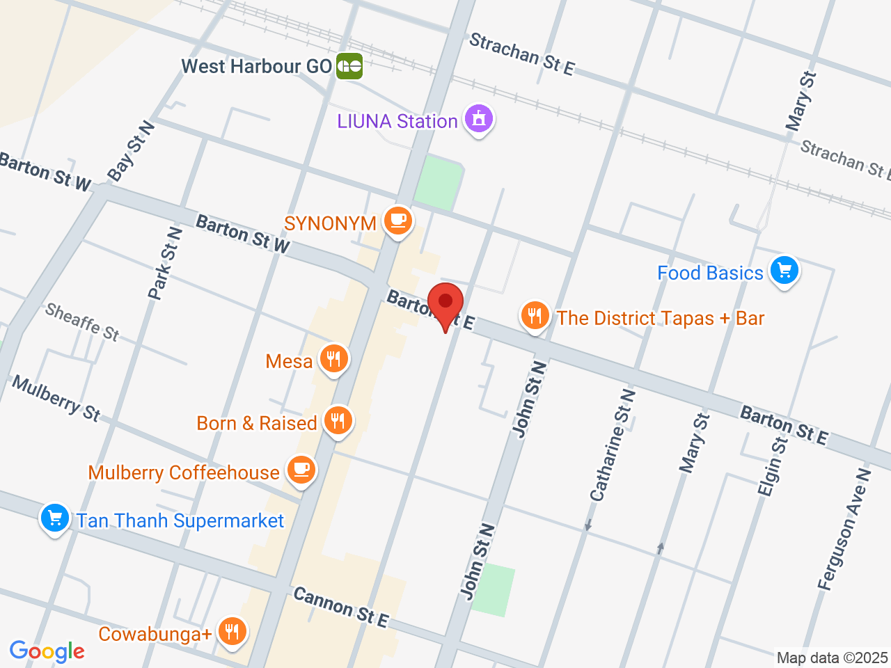 Street map for Cost Cannabis, 32 Barton St E, Hamilton ON