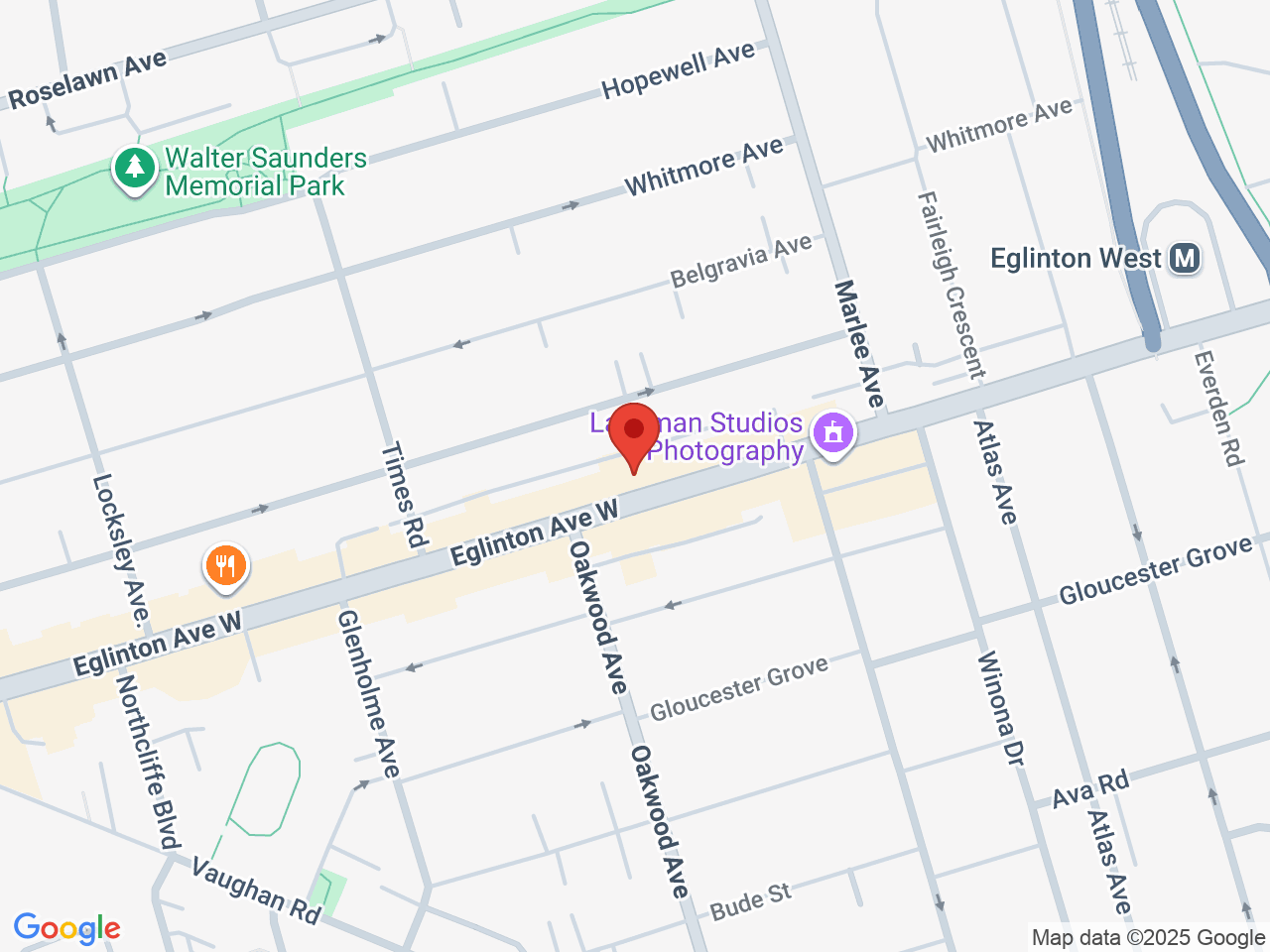 Street map for TOKE Cannabis, 1554 Eglinton Ave W, Toronto ON