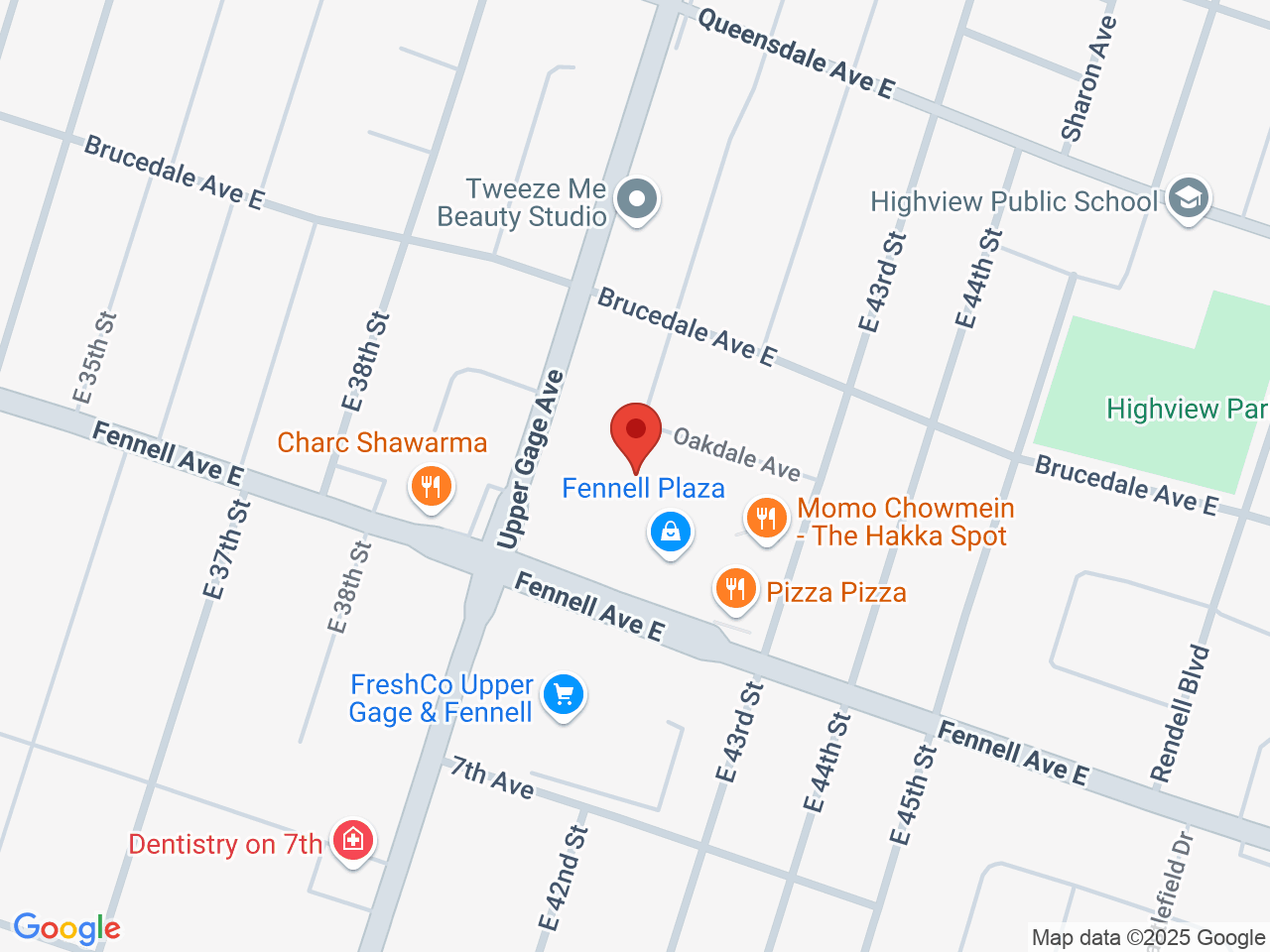 Street map for Tokyo Smoke, 967 Fennell Ave E, Hamilton ON