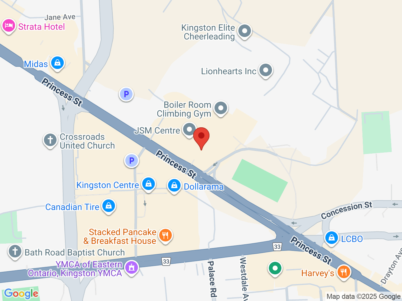 Street map for Tokyo Smoke, 1011 Princess St, Kingston ON