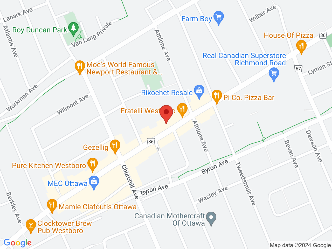 Street map for Tokyo Smoke, 297 Richmond Rd, Ottawa ON