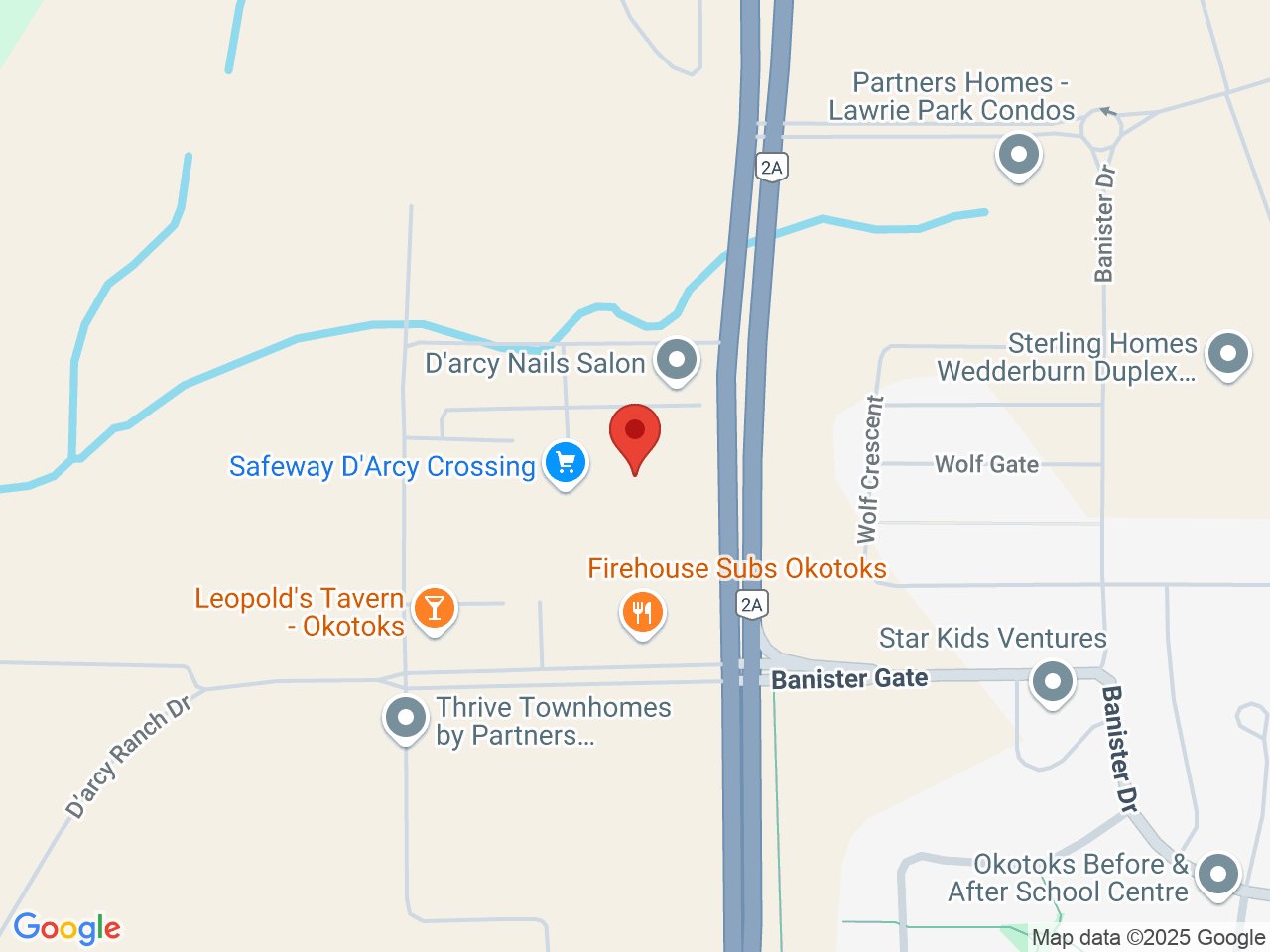 Street map for Tower Cannabis, 908-10 D'Arcy Ranch Dr, Okotoks AB