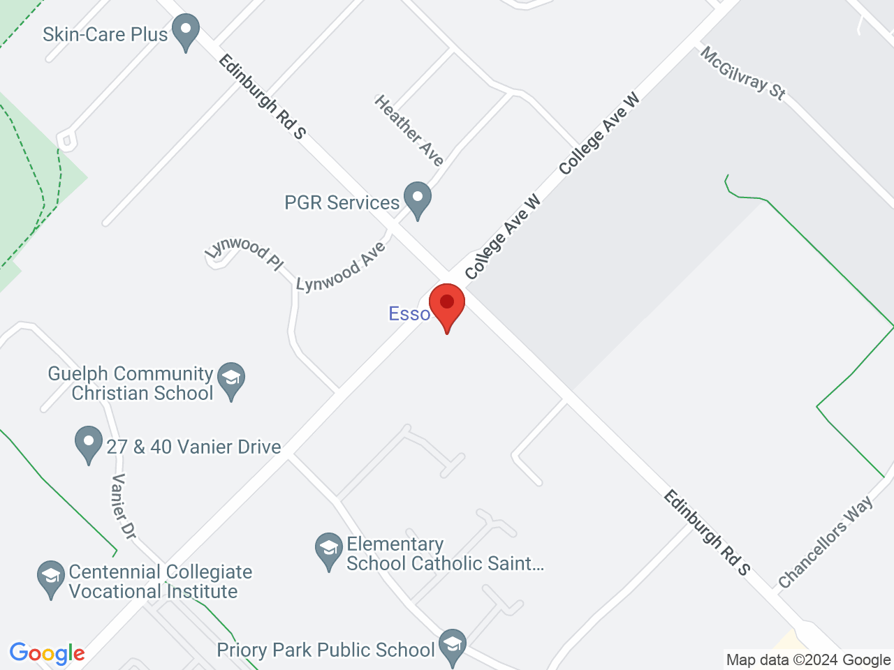 Street map for Fire & Flower Cannabis Co., 138 College Ave W, Guelph ON