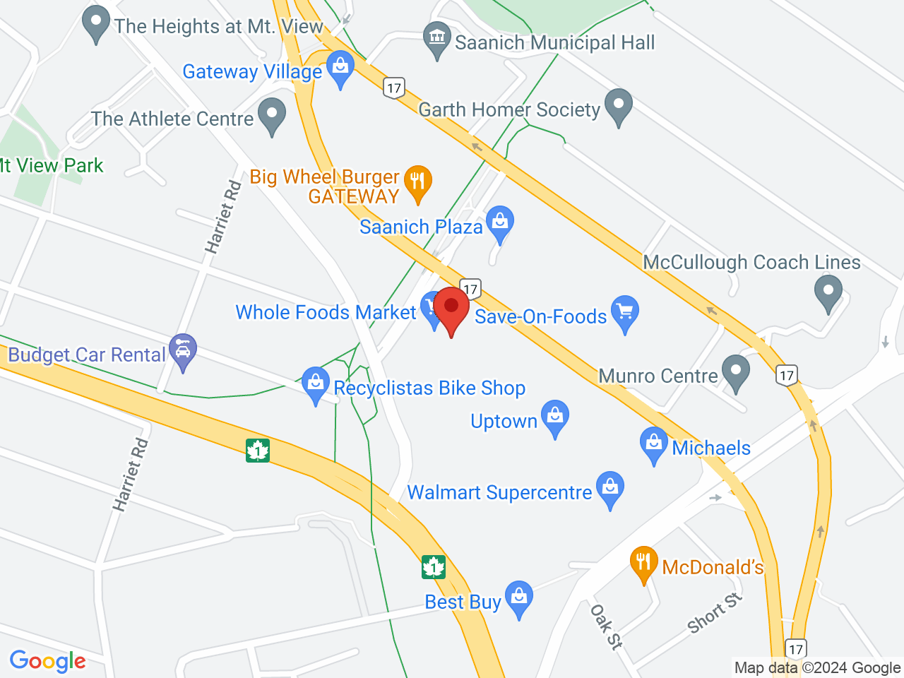 Street map for BC Cannabis Store, 3561 Blanshard St Unit E, Victoria BC