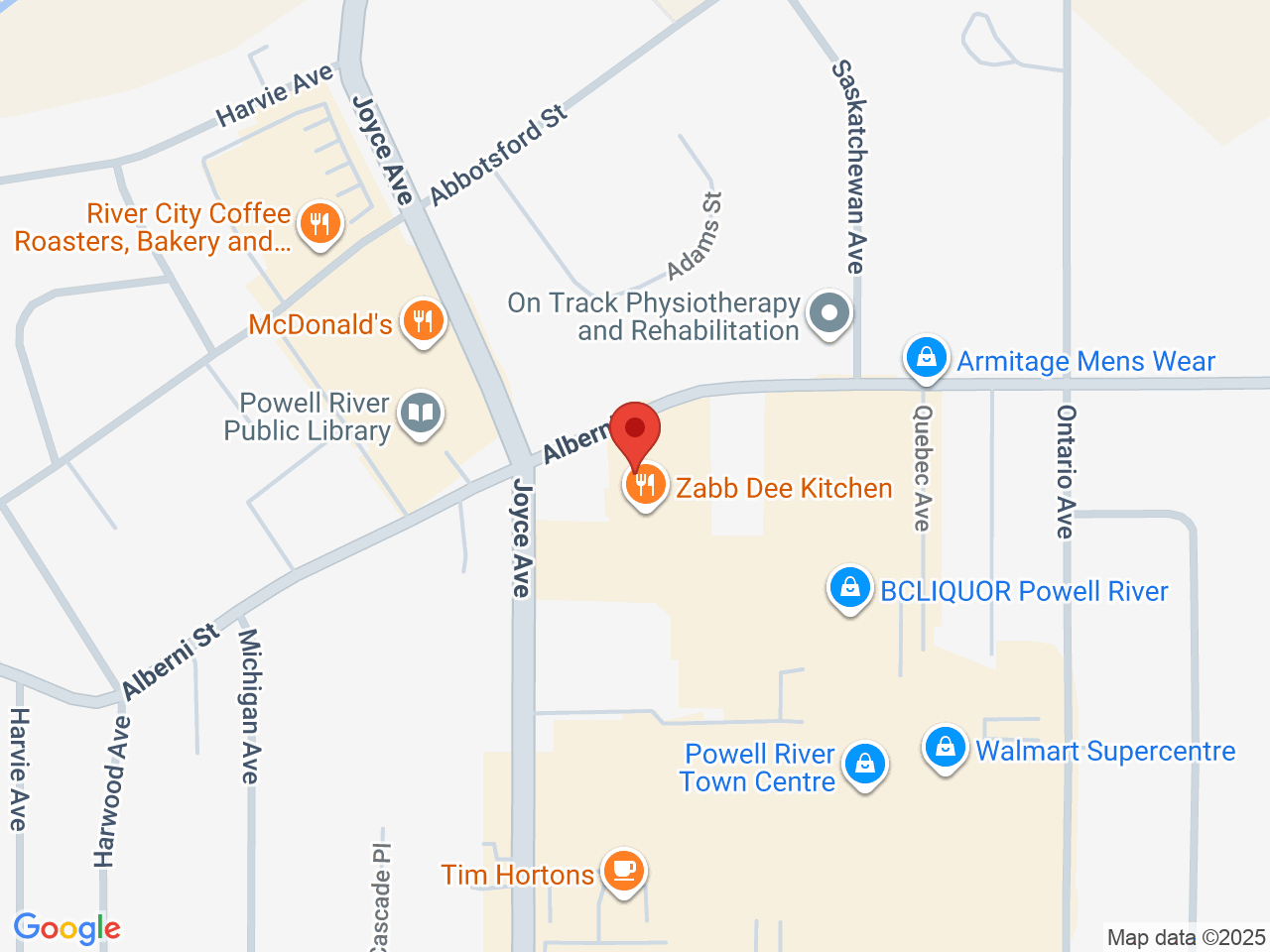 Street map for Bean Cannabis Shop, 7030 Alberni St #7, Powell River BC