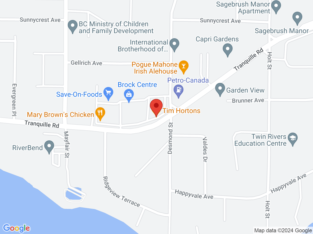 Street map for Cannabis Plus, 1800 Tranquille Rd #17b, Kamloops BC