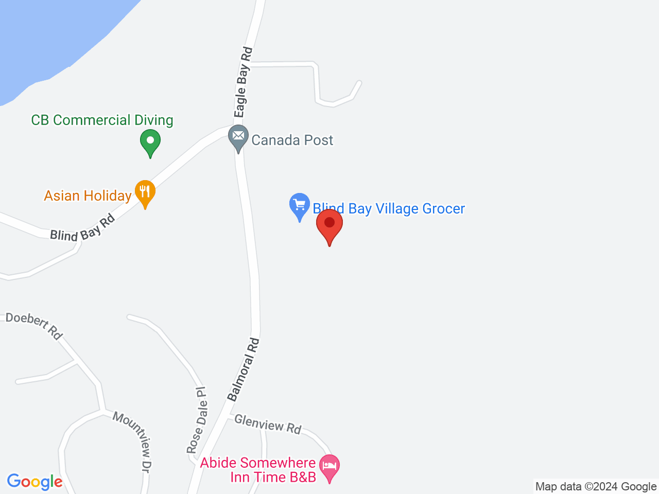 Street map for Copper Island Cannabis, 2798 Balmoral Rd #1, Blind Bay BC