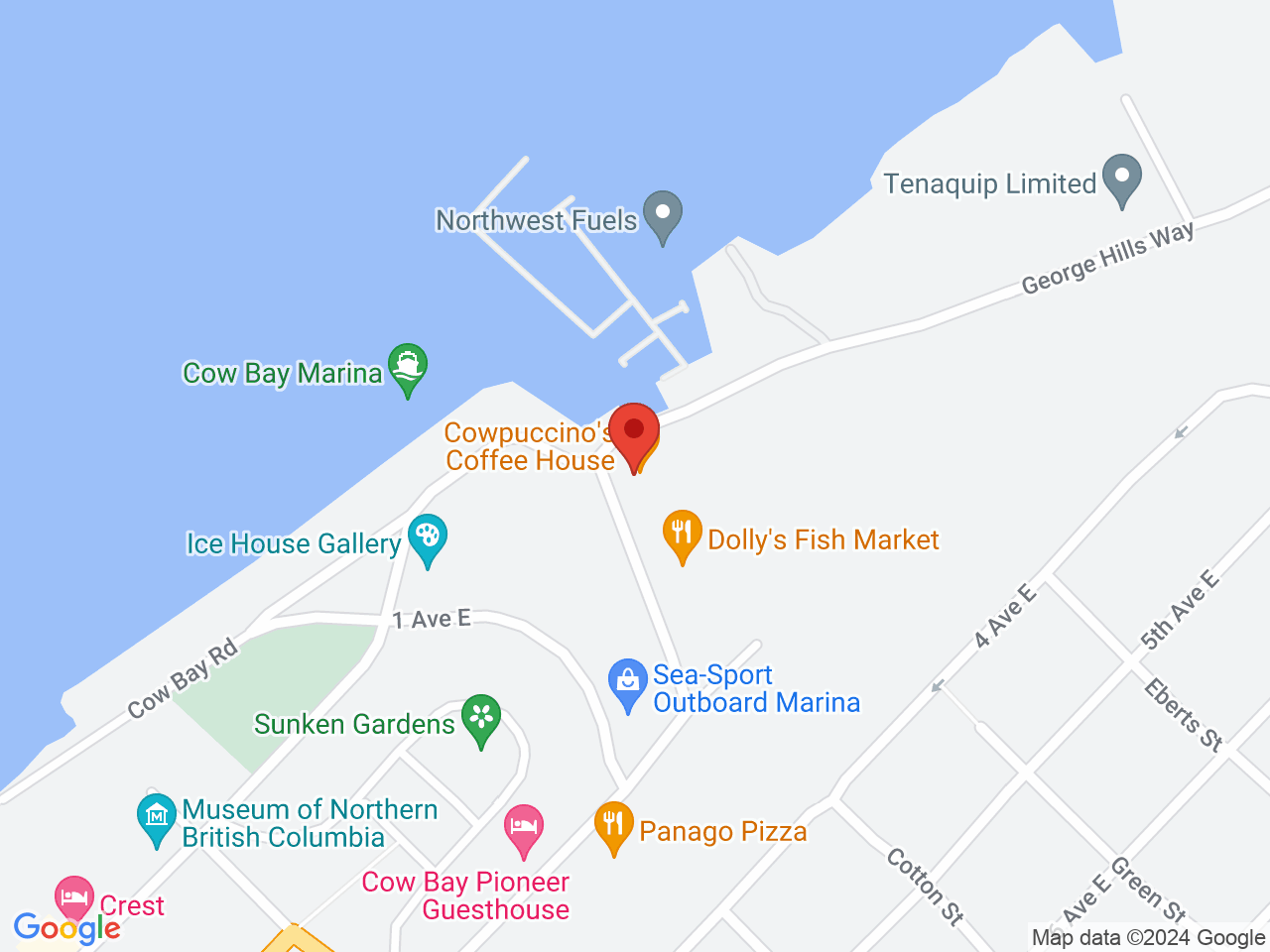 Street map for Cow Bay Cannabis, 3-23 Cowbay Rd, Prince Rupert BC