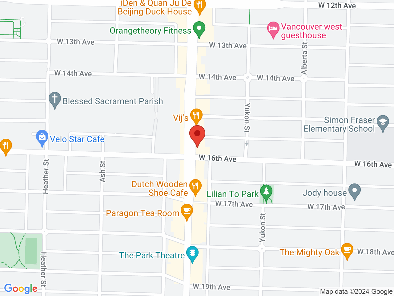 Street map for Elmwood Cannabis, 3178 Cambie St, Vancouver BC