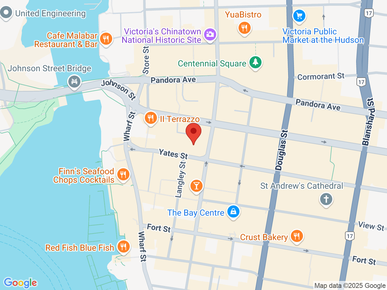 Street map for The Local Leaf Cannabis, 568 Yates St, Victoria BC