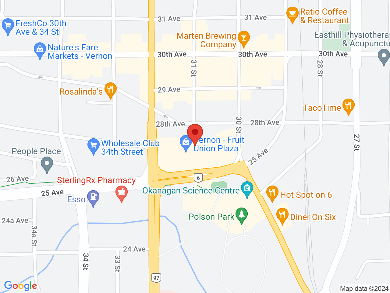 Street map for Lucid Cannabis, 3101 Highway 6, Vernon BC