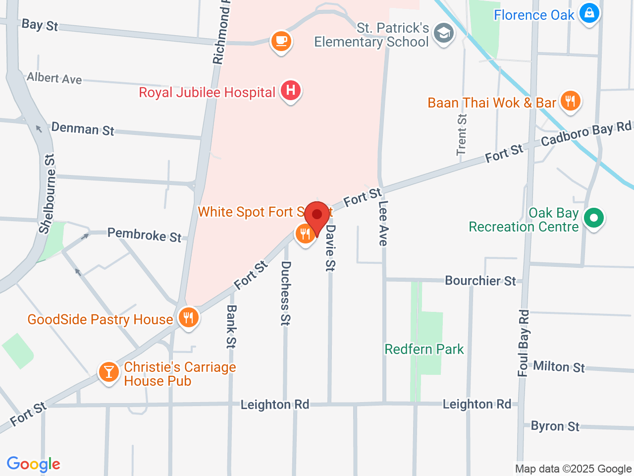 Street map for Pacificanna, 1881 Fort St, Victoria BC