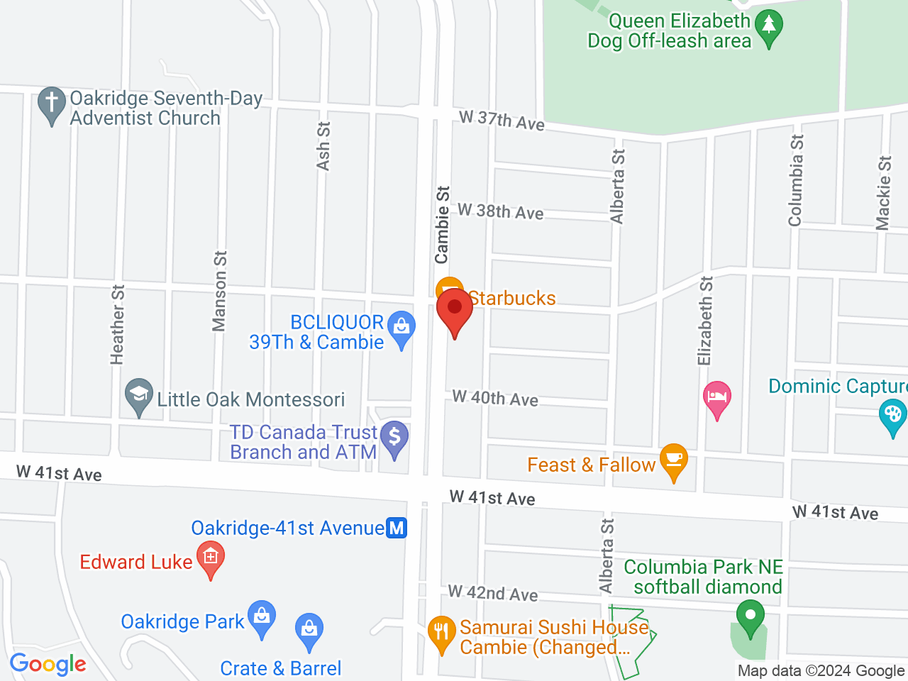 Street map for Quantum 1 Cannabis, 5528 Cambie St, Vancouver BC