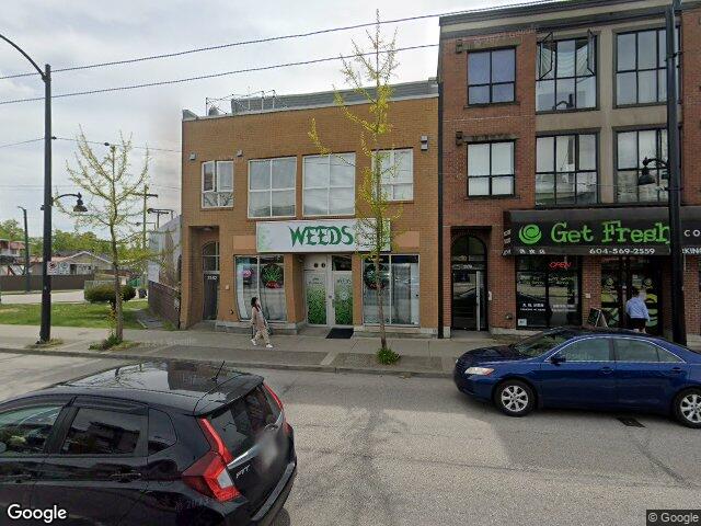 Street view for WEEDS Glass & Gifts, 2580 Kingsway, Vancouver BC