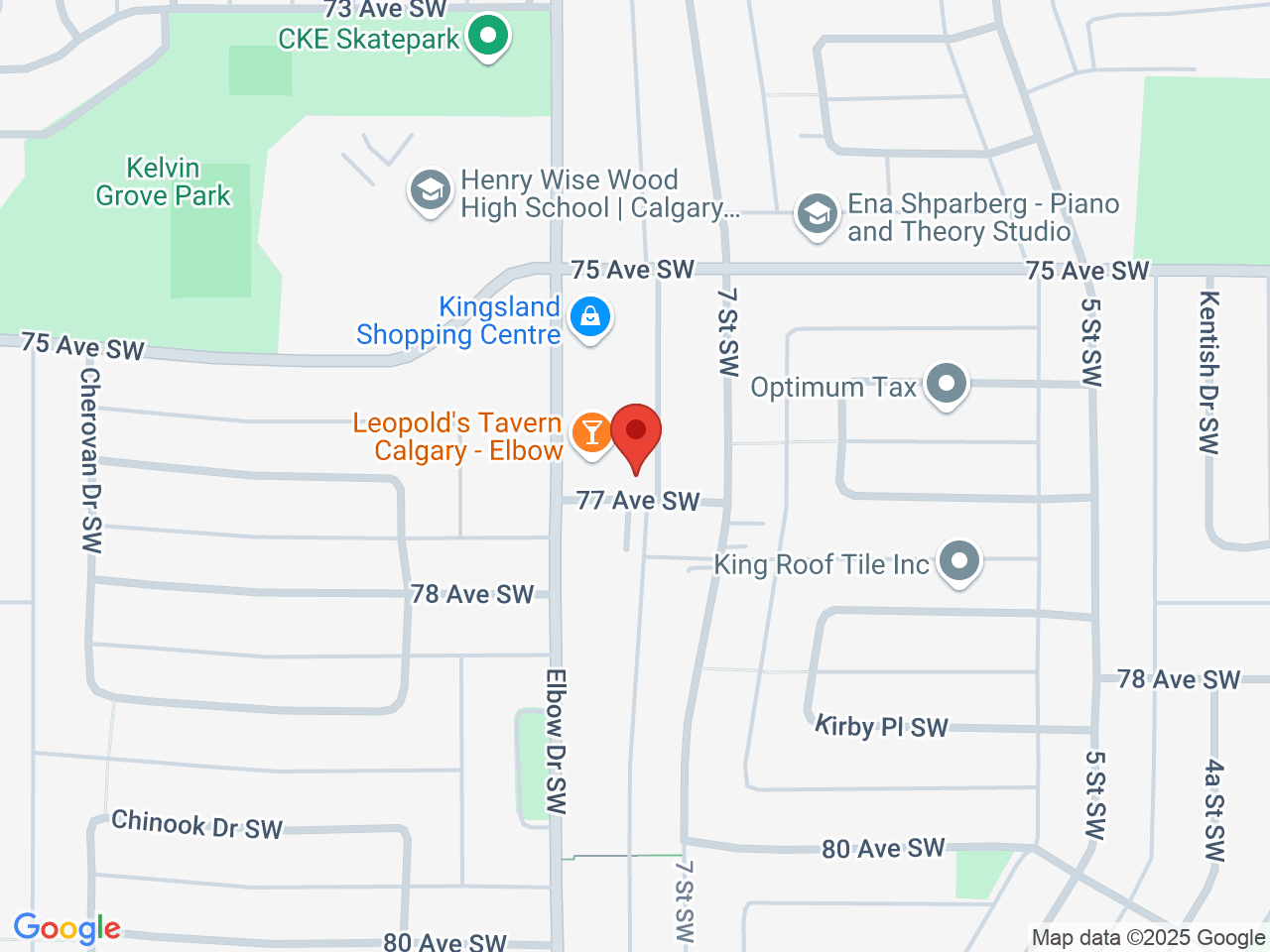 Street map for 13th Floor Cannabis, 7744 Elbow Dr SW, Calgary AB