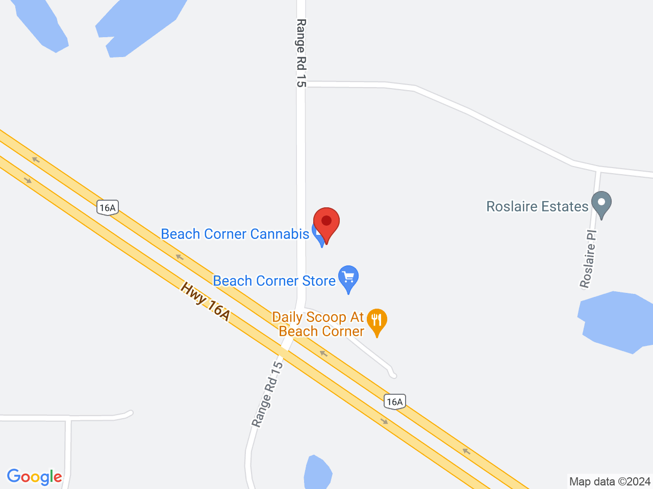 Street map for Beach Corner Cannabis, 53103 Range Rd 15, Parkland County AB
