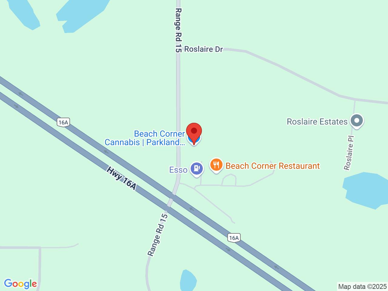 Street map for Beach Corner Cannabis, 53103 Range Rd 15, Parkland County AB