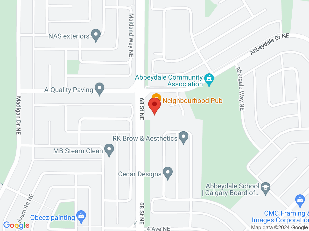 Street map for Bimor Cannabis, 806 68 St NE, Calgary AB