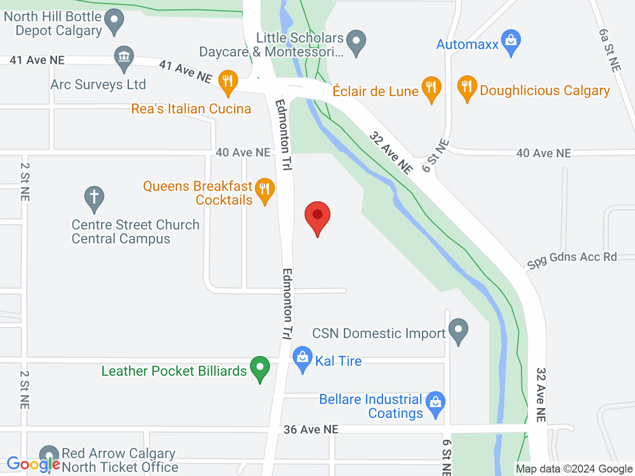 Street map for Canna Cabana Highland Park, 3928 Edmonton Trail #103, Calgary AB
