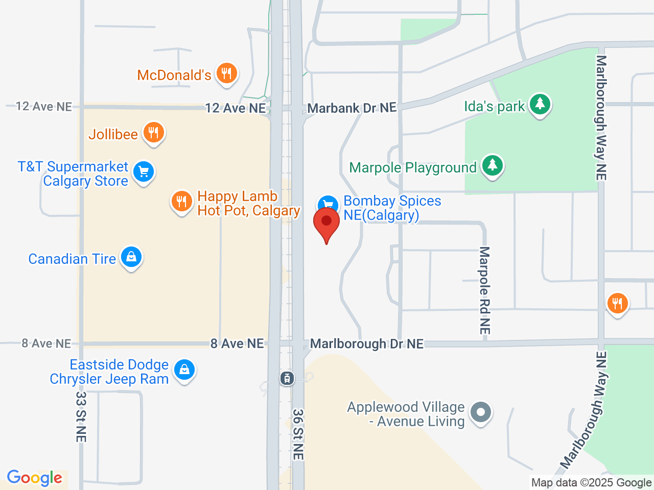 Street map for Canna Cabana, 120-920 36 Street NE, Calgary AB