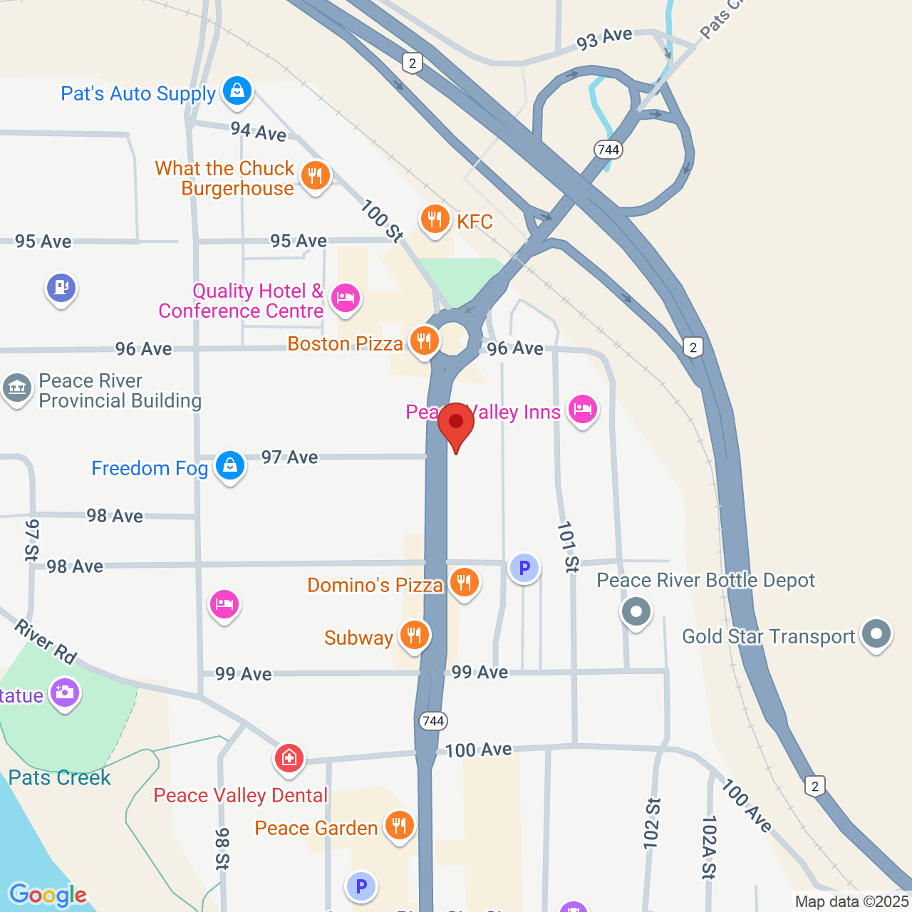 Street map for Canadian Greens, 9701 100 St, Peace River AB